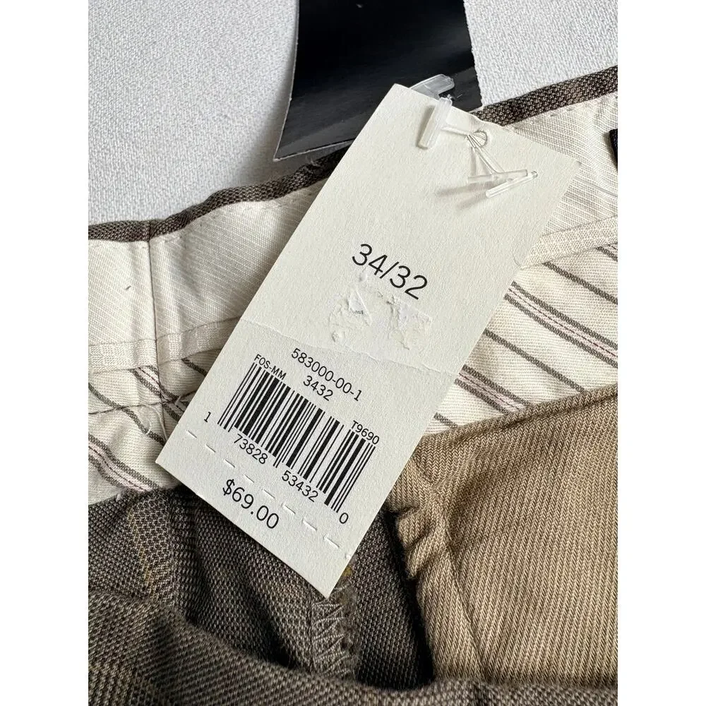 Banana Republic Modern Fit Men's Dress Pants Brown Plaid Straight Size 34/32 NWT